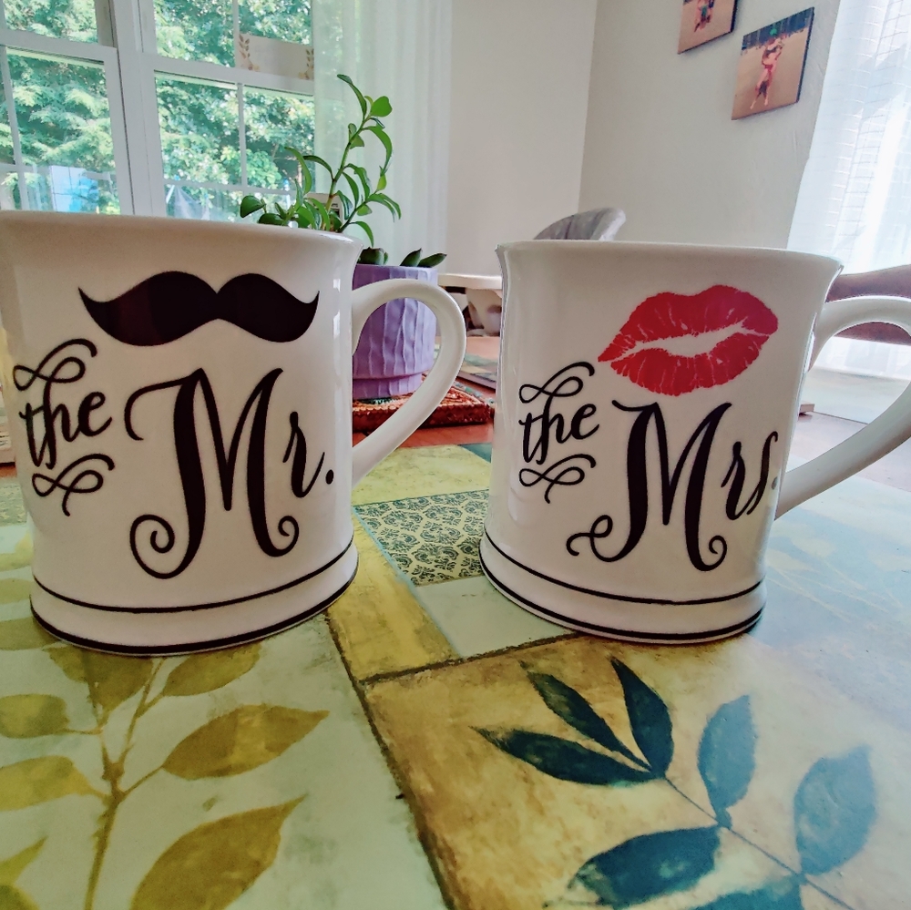 "The Mr. & Mrs." Set of coffee / tea cups